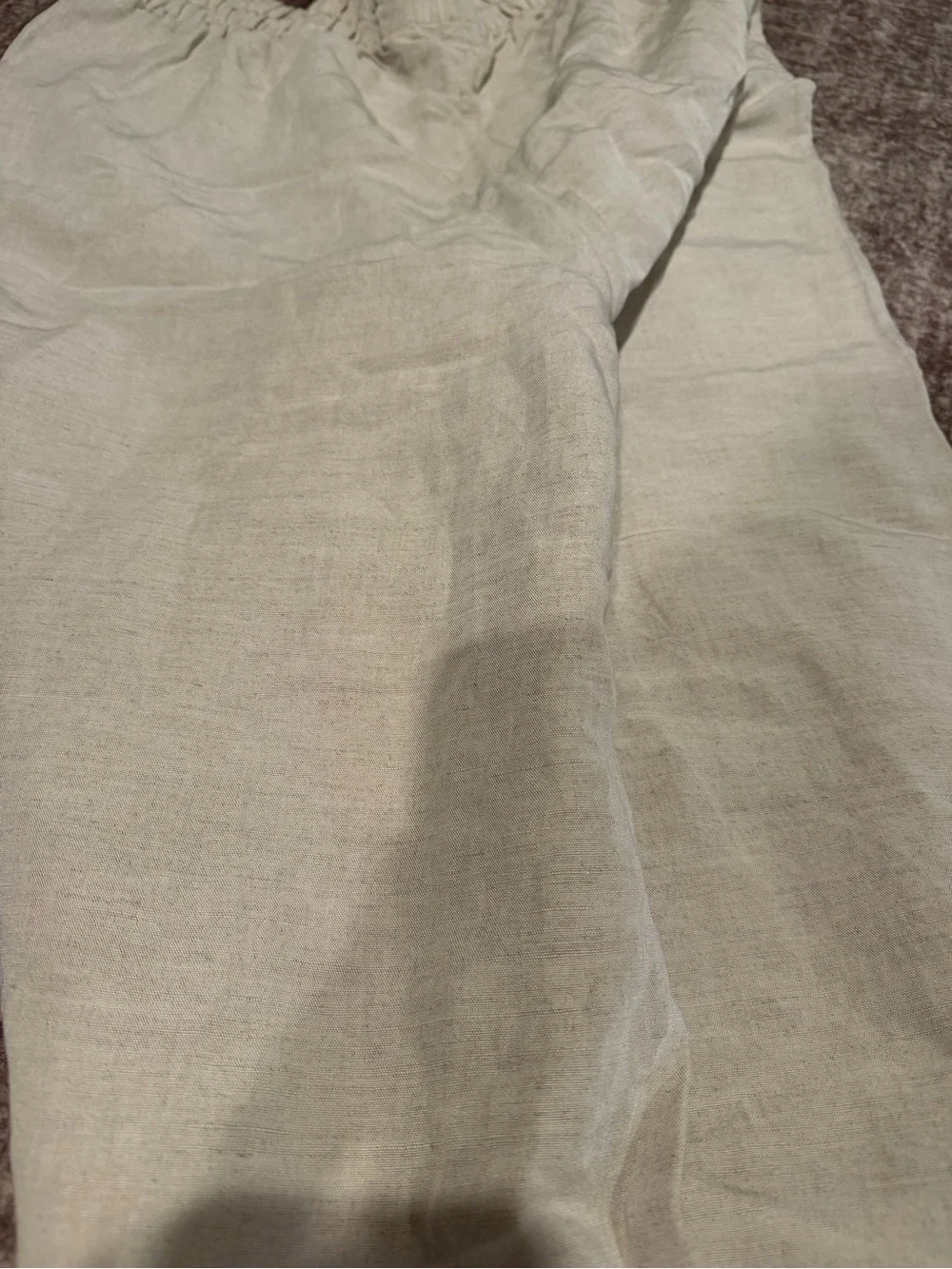 Relaxed Drawstring linen Pants in Light Beige
